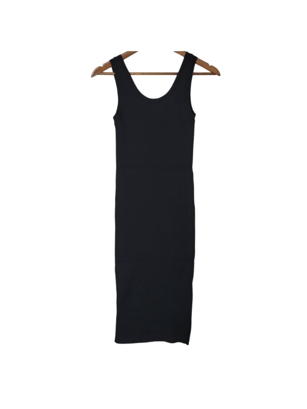 The Drop Yasmin Black Ribbed Knit Tank Midi Dress Womens Size XS NWT - Picture 2 of 7